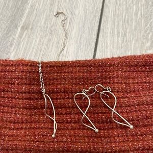 Silver Necklace and Earrings set